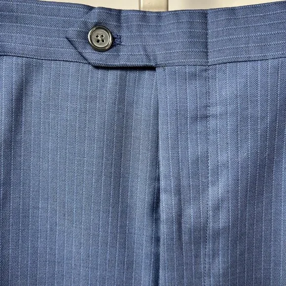NWT 2 Pc 46L WALTER MORTON Men's Blue Pin Stripe Worsted Wool Blend Suite - Picture 15 of 16